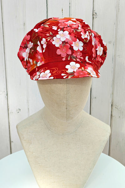 Casquette KAME Sakura bordeaux et orangé
