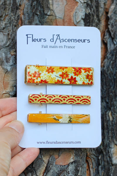 TRIO de petites pinces WASHI Momiji