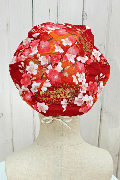 Casquette KAME Sakura bordeaux et orangé