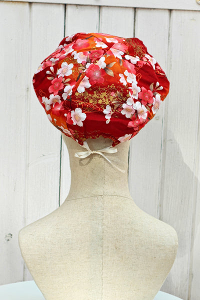 Casquette KAME Sakura bordeaux et orangé