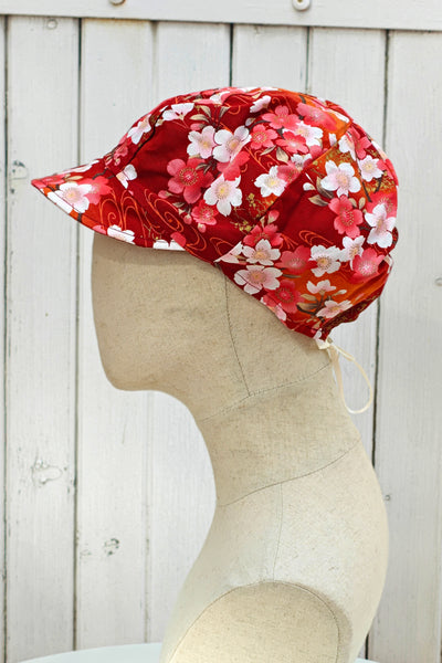 Casquette KAME Sakura bordeaux et orangé