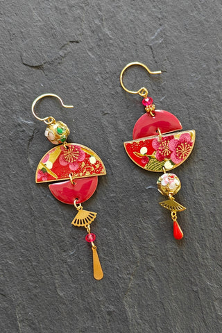 Boucles d'oreilles BYZANCE Douceur bordeaux