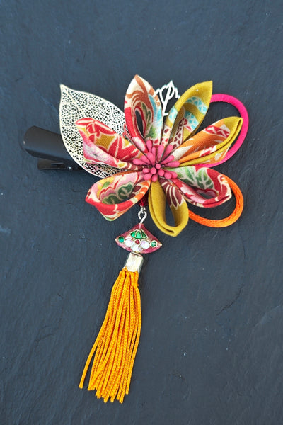 Barrette TOURNESOL jaune orangée