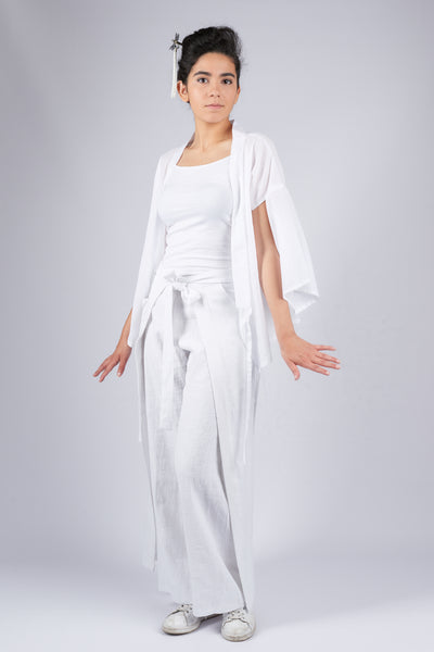 Pantalon PECHEUR blanc - Fleurs d'Ascenseurs