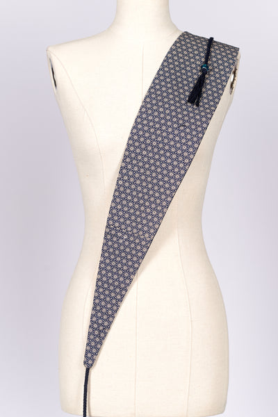 Ceinture Obi Asanoha marine - Fleurs d'Ascenseurs