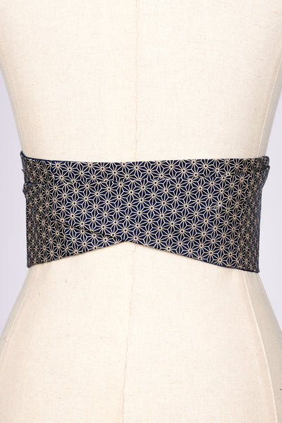Ceinture Obi Asanoha marine - Fleurs d'Ascenseurs