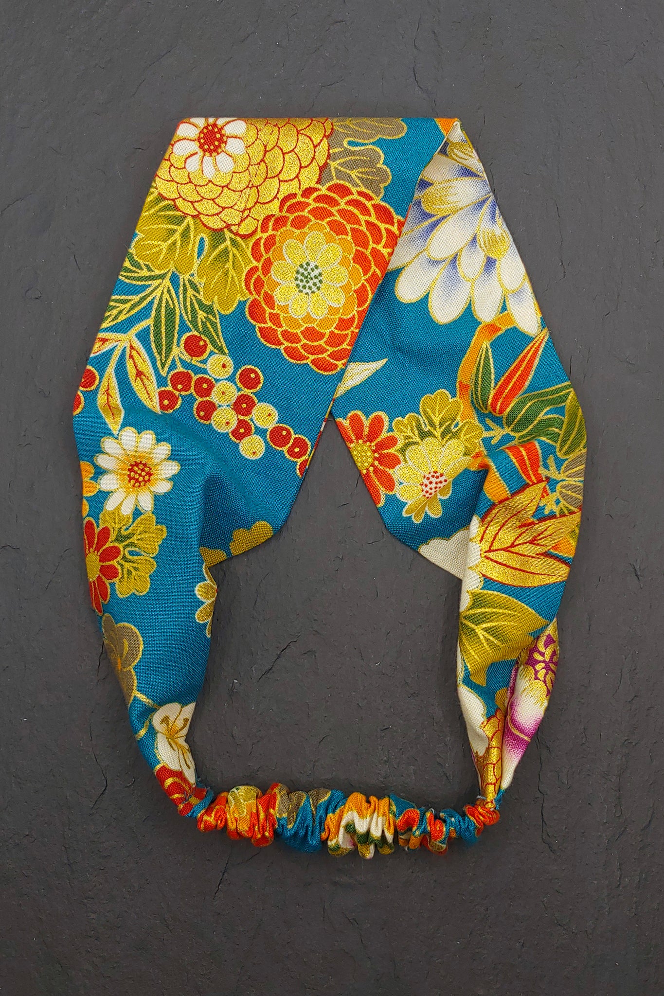 Bandeau à cheveux Hanabi turquoise - Fleurs d'Ascenseurs