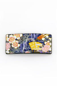 Barrette large WASHI Jardin bleu - Fleurs d'Ascenseurs