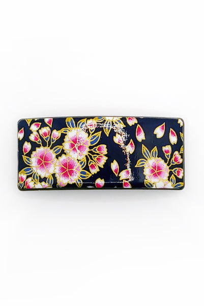 Barrette large WASHI Prunier violet - Fleurs d'Ascenseurs