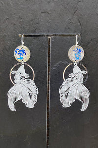 Boucles d'oreilles POISSON blanc - Fleurs d'Ascenseurs
