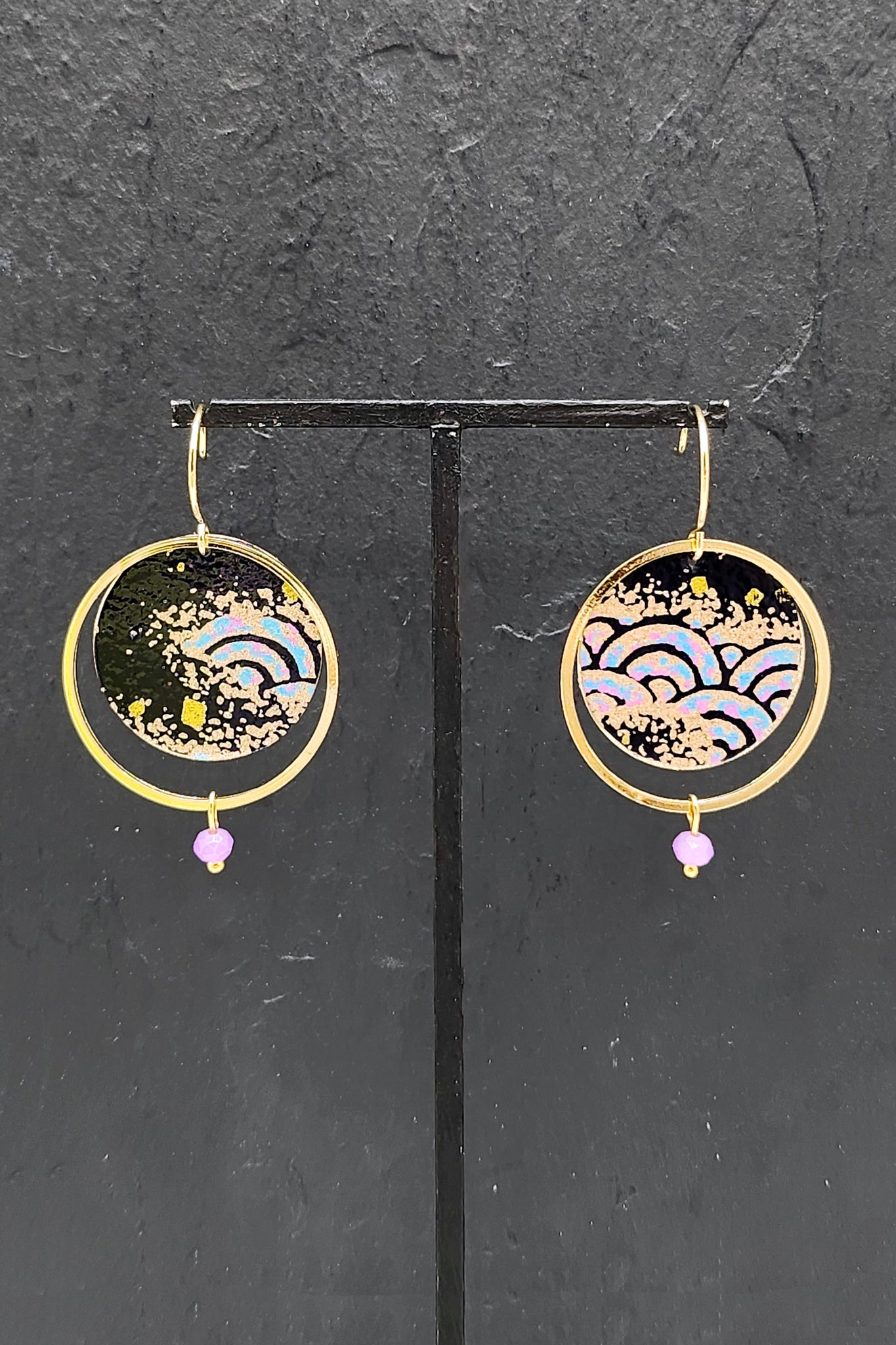 Boucles d'oreilles ASAHI Vague disco - Fleurs d'Ascenseurs