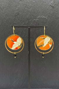 Boucles d'oreilles ASAHI Envol orange - Fleurs d'Ascenseurs