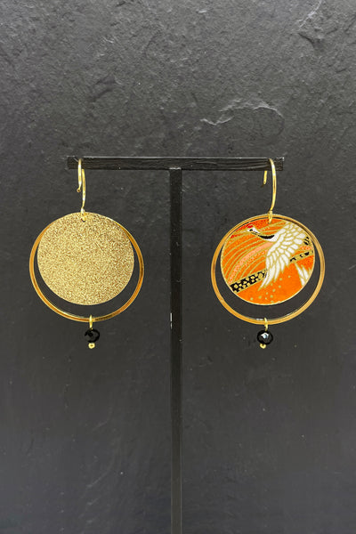 Boucles d'oreilles ASAHI Envol orange - Fleurs d'Ascenseurs