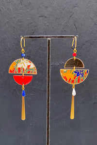 Boucles d'oreilles BYZANCE Jardin rouge - Fleurs d'Ascenseurs
