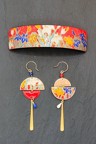 Boucles d'oreilles BYZANCE Jardin rouge - Fleurs d'Ascenseurs