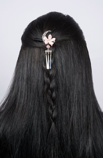 Barrette LUNA blanche - Fleurs d'Ascenseurs