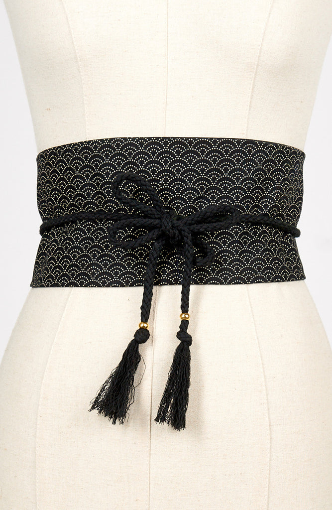 Ceinture OBI nami noir Fleurs d Ascenseurs Paris