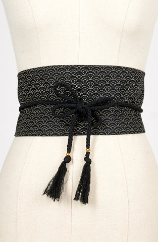 Ceinture OBI nami noire - Fleurs d'Ascenseurs