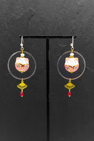 Boucles d'oreilles CHAT-BADA Rose - Fleurs d'Ascenseurs