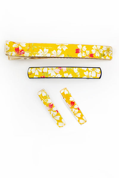 Petites pinces WASHI Cerisier jaune - Fleurs d'Ascenseurs