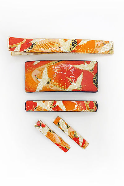 Grande Pince Pélican WASHI Envol orange - Fleurs d'Ascenseurs