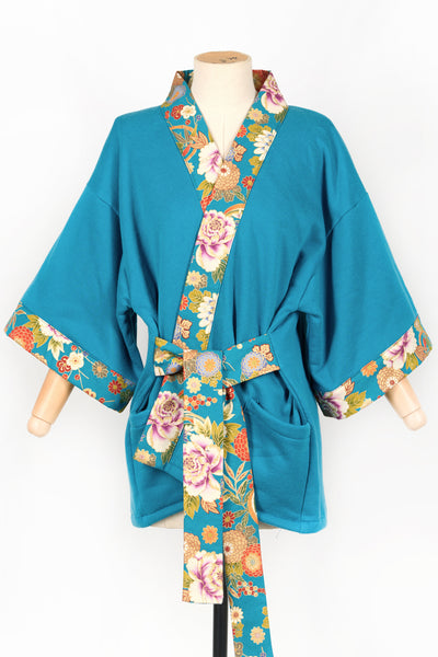 Kimono KOKOON Hanabi turquoise - Fleurs d'Ascenseurs