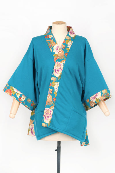 Kimono KOKOON Hanabi turquoise - Fleurs d'Ascenseurs