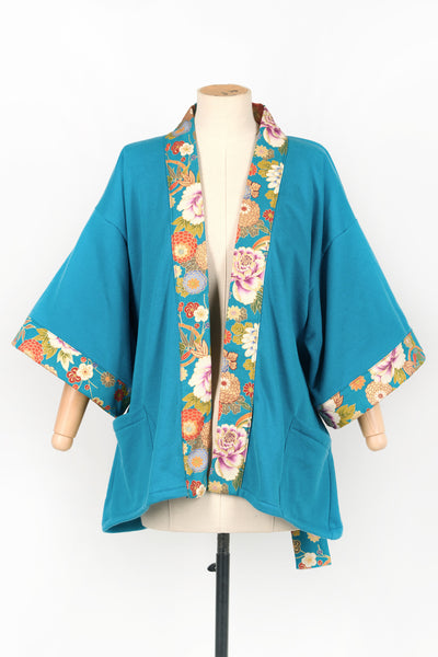 Kimono KOKOON Hanabi turquoise - Fleurs d'Ascenseurs