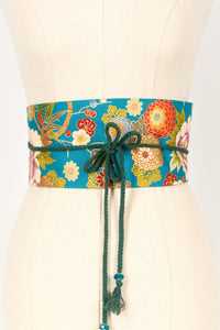 Ceinture OBI Hanabi turquoise - Fleurs d'Ascenseurs