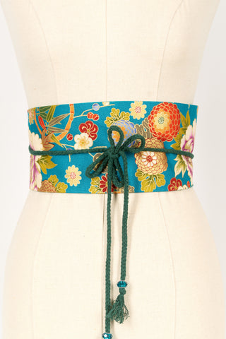 Ceinture OBI Hanabi turquoise - Fleurs d'Ascenseurs