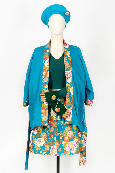 Kimono KOKOON Hanabi turquoise - Fleurs d'Ascenseurs