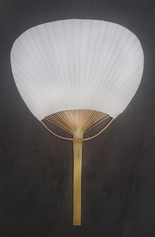 Eventail japonais UCHIWA ciel - Fleurs d'Ascenseurs