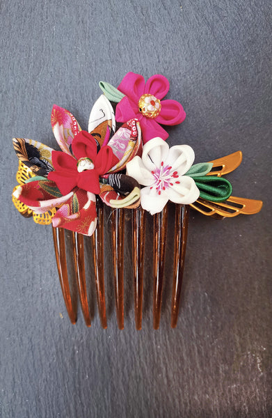 Grand peigne kanzashi OIRAN - Fleurs d'Ascenseurs