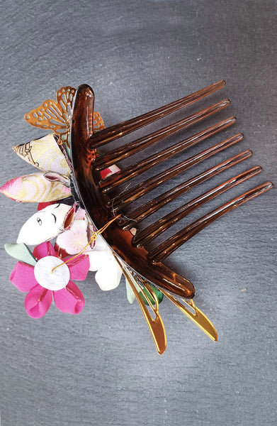 Grand peigne kanzashi OIRAN - Fleurs d'Ascenseurs
