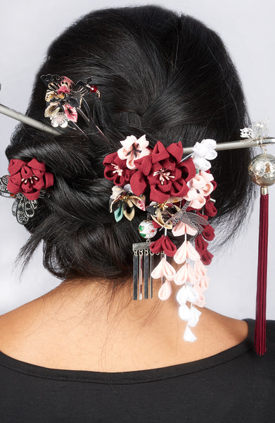 Grande épingle Kanzashi MADELINE - Fleurs d'Ascenseurs