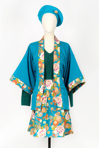 Jupe HANJU Hanabi turquoise - Fleurs d'Ascenseurs