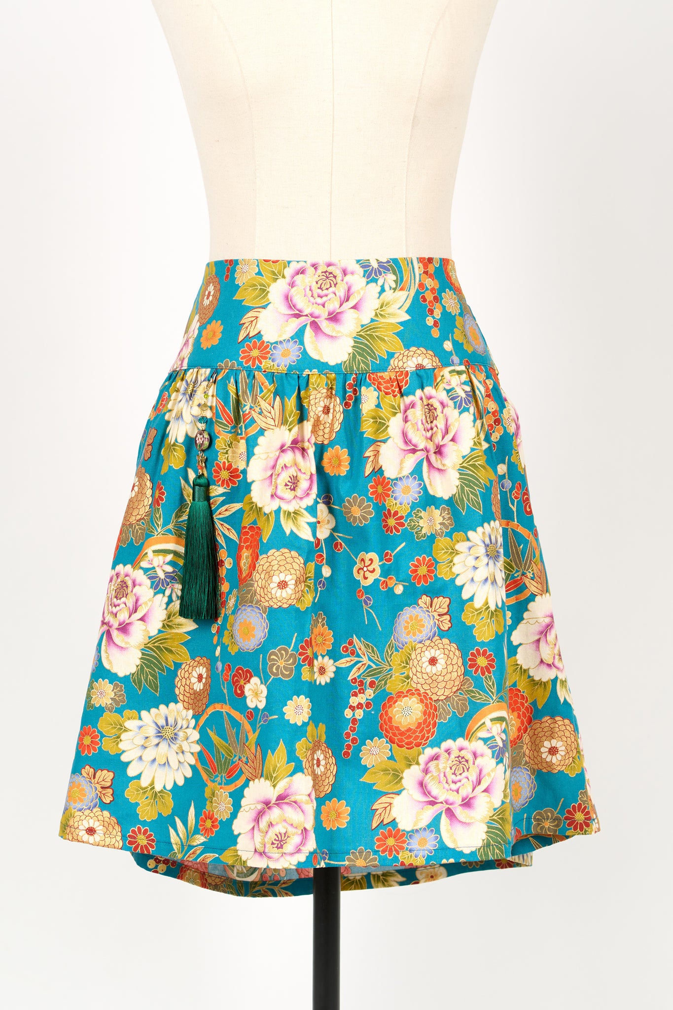 Jupe HANJU Hanabi turquoise - Fleurs d'Ascenseurs