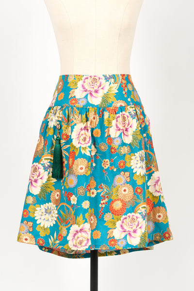 Jupe HANJU Hanabi turquoise - Fleurs d'Ascenseurs