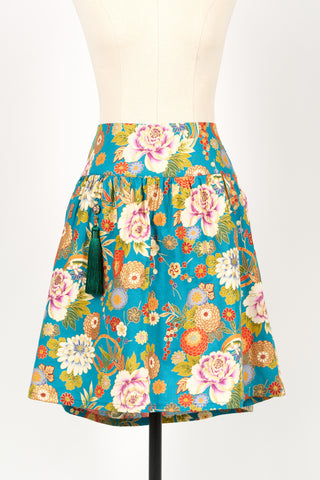 Jupe HANJU Hanabi turquoise - Fleurs d'Ascenseurs