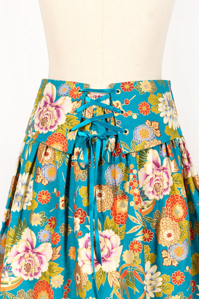 Jupe HANJU Hanabi turquoise - Fleurs d'Ascenseurs