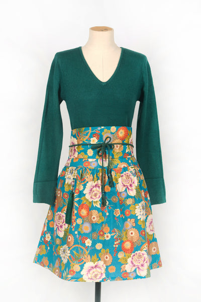 Jupe HANJU Hanabi turquoise - Fleurs d'Ascenseurs