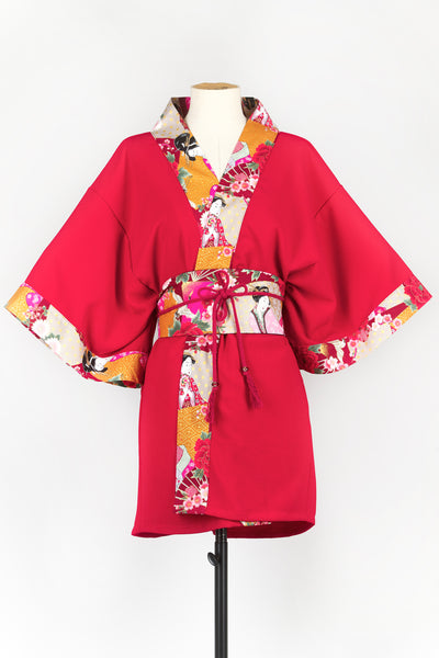 Kimono HIME Courtisane rouge - Fleurs d'Ascenseurs