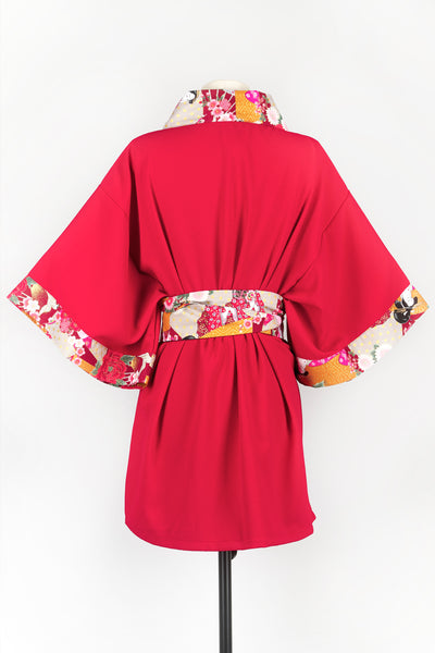 Kimono HIME Courtisane rouge - Fleurs d'Ascenseurs