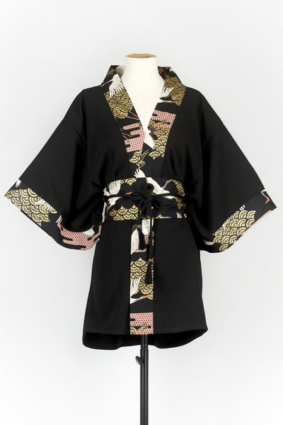Kimono HIME Kanage noir - Fleurs d'Ascenseurs