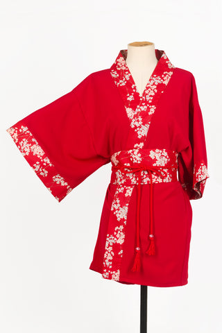 Kimono HIME Sakura rouge - Fleurs d'Ascenseurs