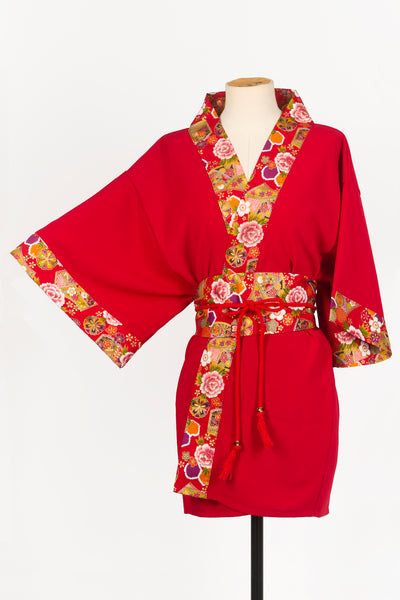 Kimono HIME Hexagone rouge - Fleurs d'Ascenseurs