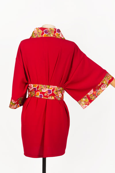 Kimono HIME Hexagone rouge - Fleurs d'Ascenseurs