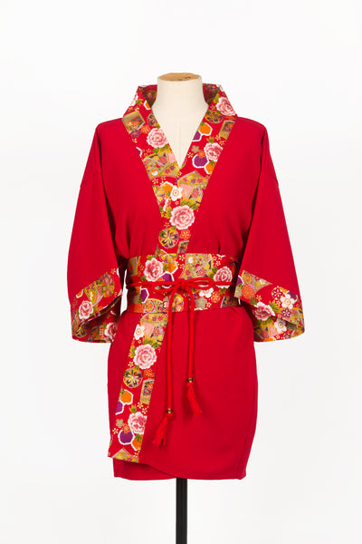 Kimono HIME Hexagone rouge - Fleurs d'Ascenseurs