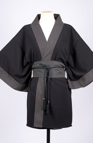 Kimono HIME noir nami N9 - Fleurs d'Ascenseurs