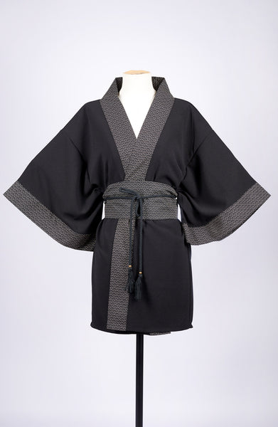Kimono HIME noir nami N9 - Fleurs d'Ascenseurs